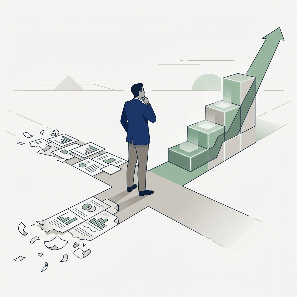 One use of AI compounds problem-solving capability across projects; the other depreciates as skills erode