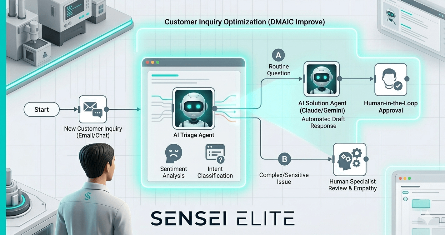 n8n workflow automating customer service email responses with human-in-the-loop review